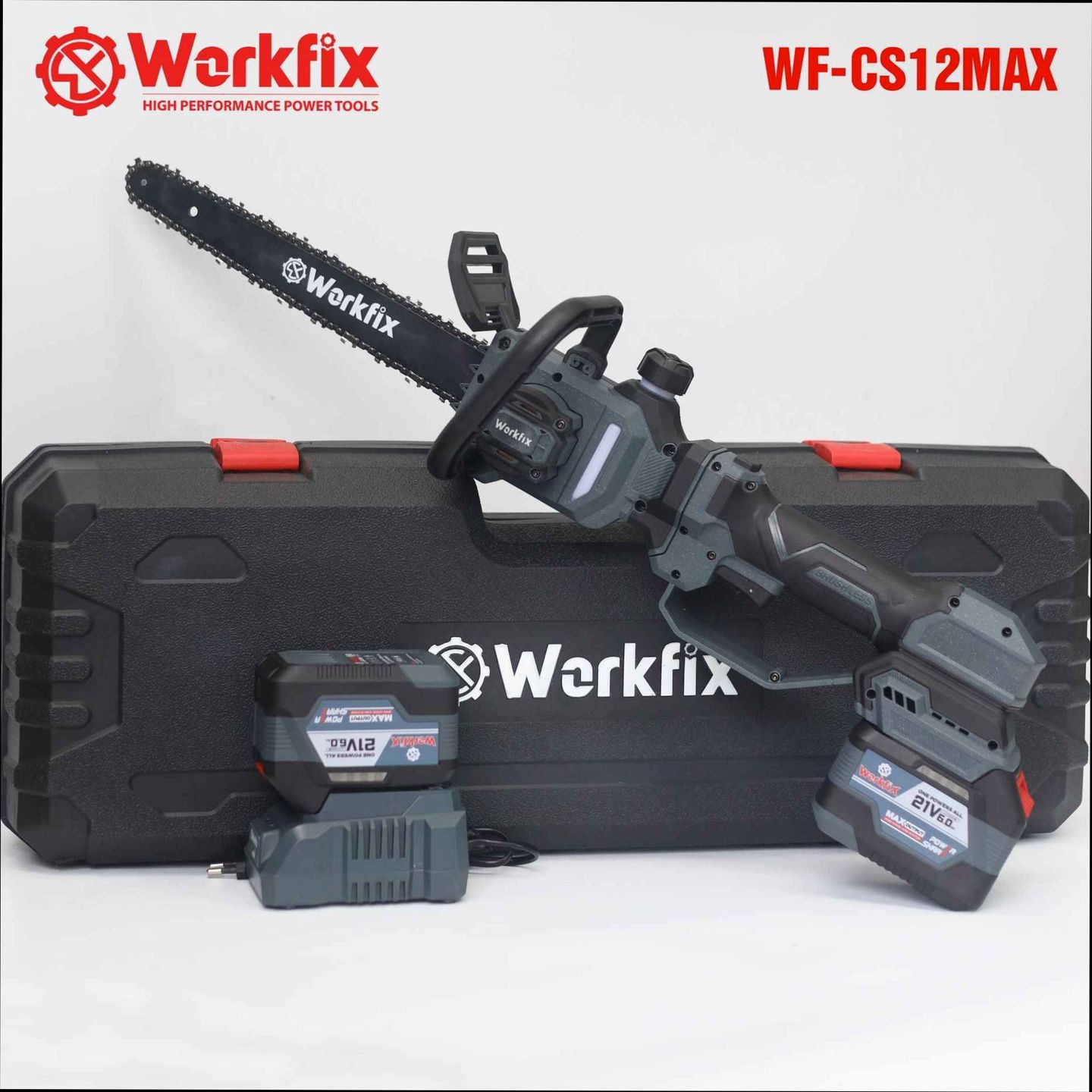 Máy Cưa Cành Trên Cao Workfix WF-CS12MAX 21V - Cần Nối Dài 60cm Bơm Nhớt Tự Động