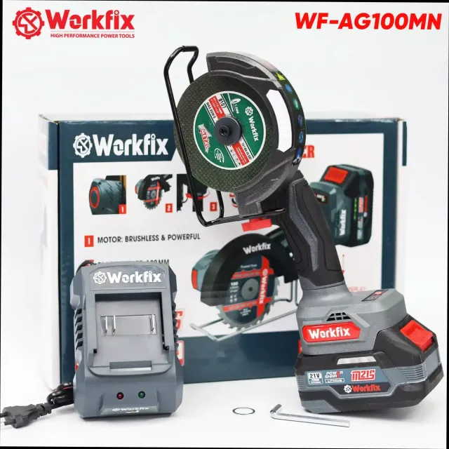 Máy cắt mài mini đa năng Workfix WF-AG100MN, 5 chế độ thông minh, đảo chiều, tốc độ tối đa 13.000v/p